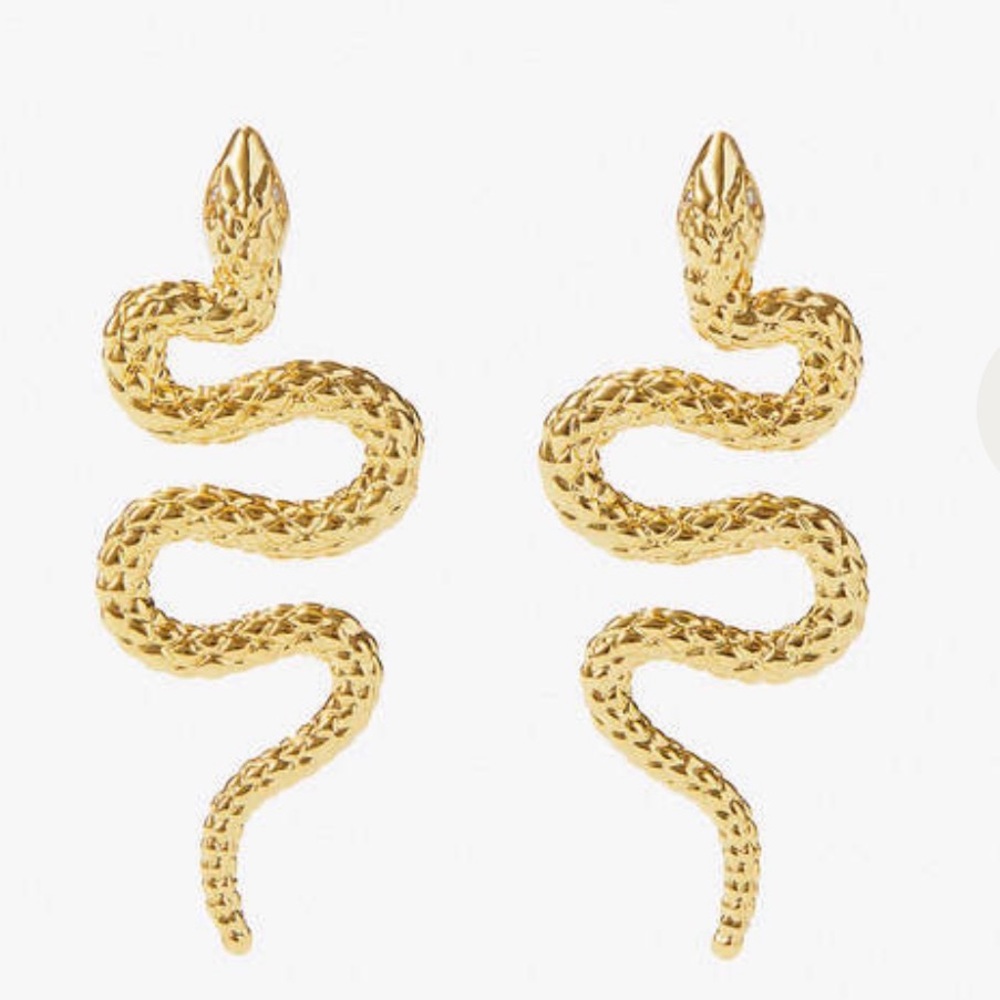 Ana Luisa “Sylvie” Gold Snake Earrings